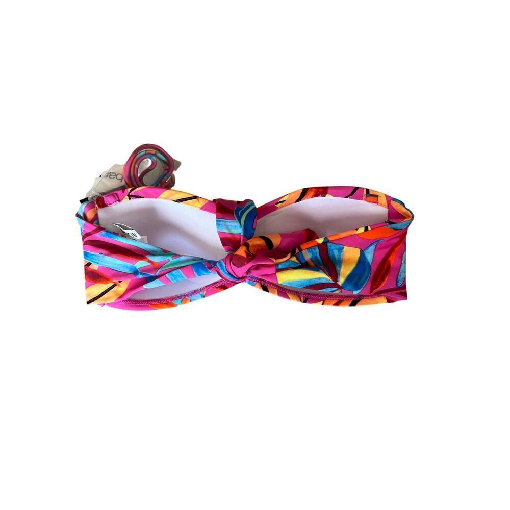 Bar III Women’s Paradise Palms Bandeau Bikini Top in “Magic Magenta” size XS NWT - Picture 7 of 8